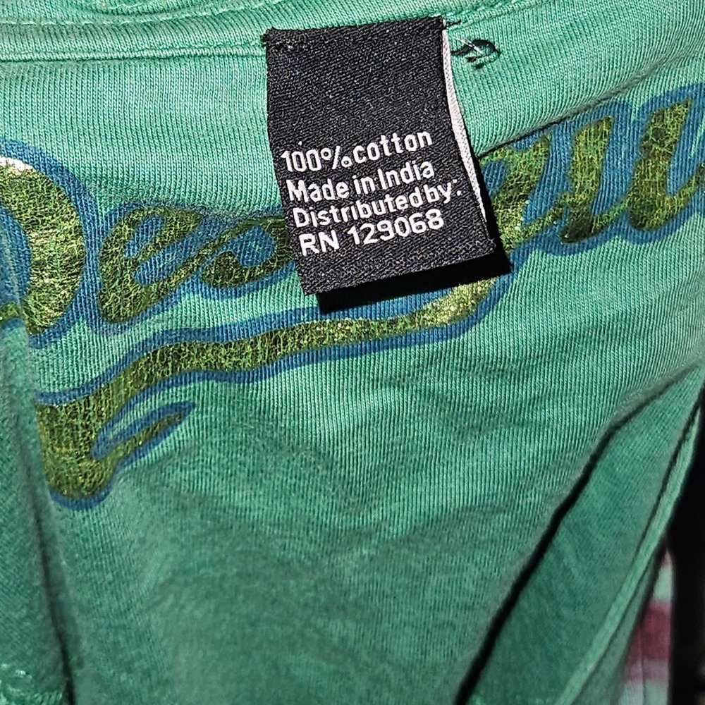 Desigual Patchwork V Neck Tee Top - image 4